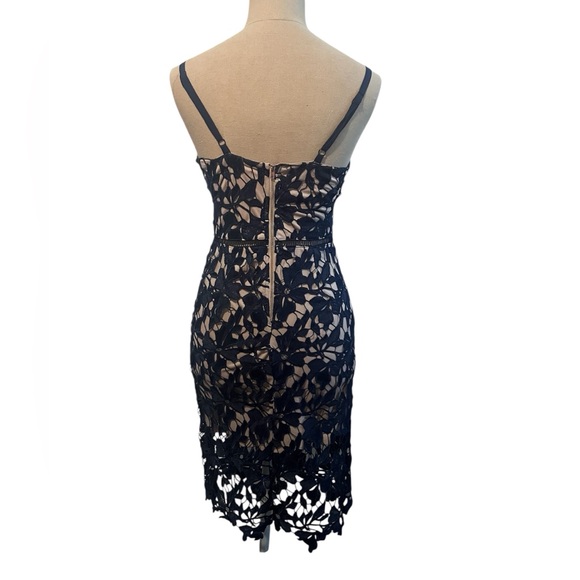 love...ady Navy Floral Lace Midi Dress - Picture 2 of 5